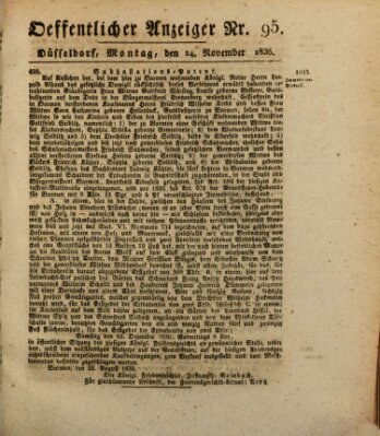 Amtsblatt für den Regierungsbezirk Düsseldorf Montag 14. November 1836