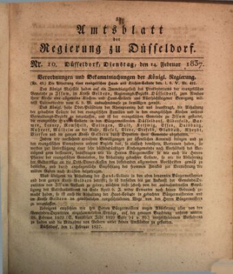 Amtsblatt für den Regierungsbezirk Düsseldorf Dienstag 14. Februar 1837