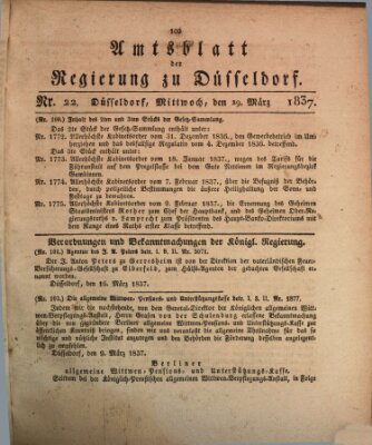 Amtsblatt für den Regierungsbezirk Düsseldorf Mittwoch 29. März 1837