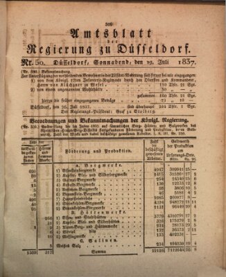 Amtsblatt für den Regierungsbezirk Düsseldorf Samstag 29. Juli 1837