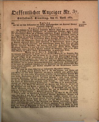 Amtsblatt für den Regierungsbezirk Düsseldorf Dienstag 25. April 1837