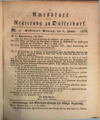 Amtsblatt für den Regierungsbezirk Düsseldorf Montag 8. Januar 1838