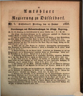 Amtsblatt für den Regierungsbezirk Düsseldorf Freitag 26. Januar 1838
