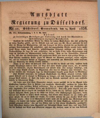Amtsblatt für den Regierungsbezirk Düsseldorf Samstag 14. April 1838