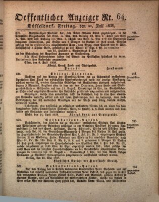 Amtsblatt für den Regierungsbezirk Düsseldorf Freitag 20. Juli 1838