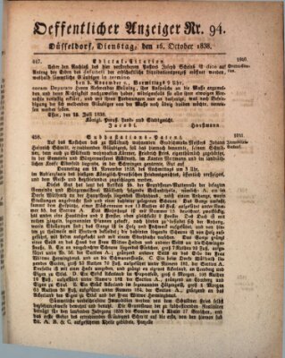 Amtsblatt für den Regierungsbezirk Düsseldorf Dienstag 16. Oktober 1838
