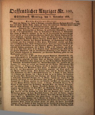 Amtsblatt für den Regierungsbezirk Düsseldorf Montag 5. November 1838