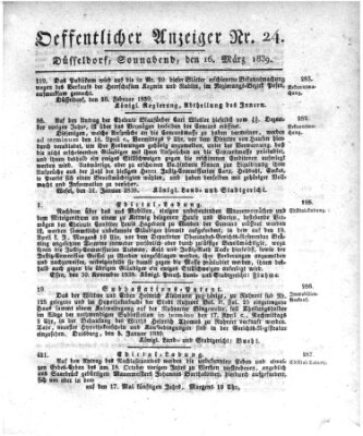 Amtsblatt für den Regierungsbezirk Düsseldorf Samstag 16. März 1839