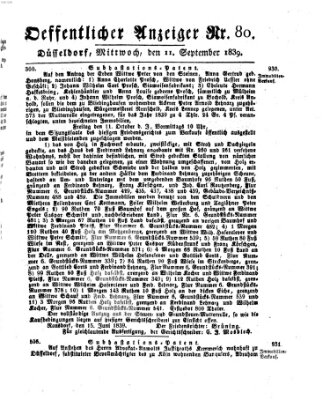 Amtsblatt für den Regierungsbezirk Düsseldorf Mittwoch 11. September 1839