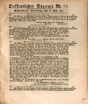 Amtsblatt für den Regierungsbezirk Düsseldorf Dienstag 28. Juli 1840