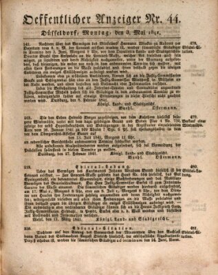 Amtsblatt für den Regierungsbezirk Düsseldorf Montag 3. Mai 1841