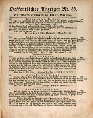 Amtsblatt für den Regierungsbezirk Düsseldorf Donnerstag 27. Mai 1841