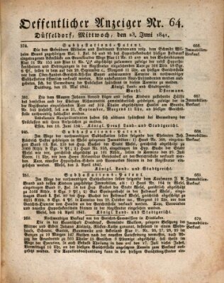 Amtsblatt für den Regierungsbezirk Düsseldorf Mittwoch 23. Juni 1841