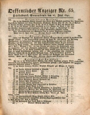 Amtsblatt für den Regierungsbezirk Düsseldorf Samstag 26. Juni 1841