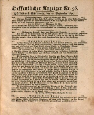 Amtsblatt für den Regierungsbezirk Düsseldorf Mittwoch 29. September 1841