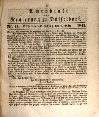 Amtsblatt für den Regierungsbezirk Düsseldorf Dienstag 8. März 1842