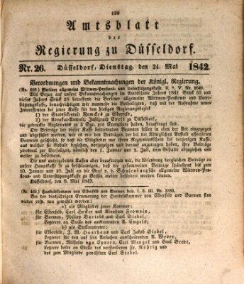 Amtsblatt für den Regierungsbezirk Düsseldorf Dienstag 24. Mai 1842