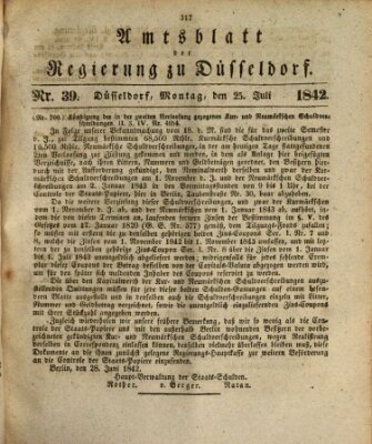 Amtsblatt für den Regierungsbezirk Düsseldorf Montag 25. Juli 1842