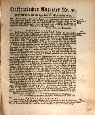 Amtsblatt für den Regierungsbezirk Düsseldorf Freitag 16. September 1842