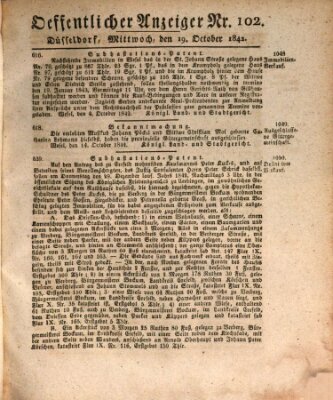 Amtsblatt für den Regierungsbezirk Düsseldorf Mittwoch 19. Oktober 1842