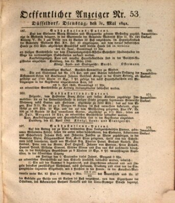 Amtsblatt für den Regierungsbezirk Düsseldorf Dienstag 31. Mai 1842