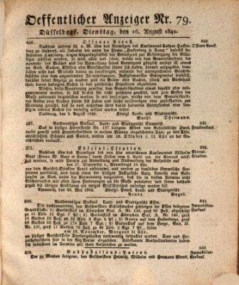 Amtsblatt für den Regierungsbezirk Düsseldorf Dienstag 16. August 1842