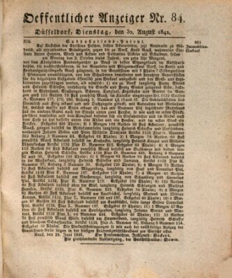 Amtsblatt für den Regierungsbezirk Düsseldorf Dienstag 30. August 1842
