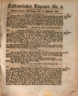 Amtsblatt für den Regierungsbezirk Düsseldorf Freitag 14. Januar 1842
