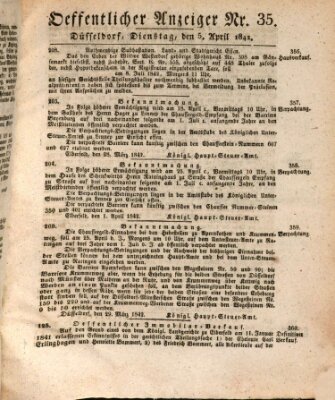 Amtsblatt für den Regierungsbezirk Düsseldorf Dienstag 5. April 1842