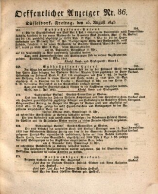 Amtsblatt für den Regierungsbezirk Düsseldorf Freitag 25. August 1843