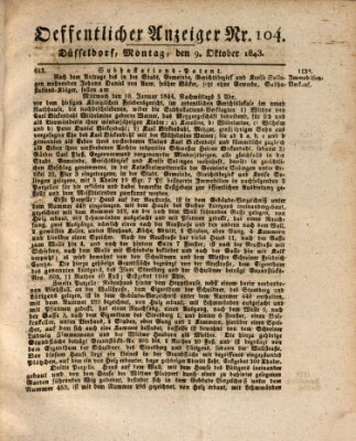 Amtsblatt für den Regierungsbezirk Düsseldorf Montag 9. Oktober 1843
