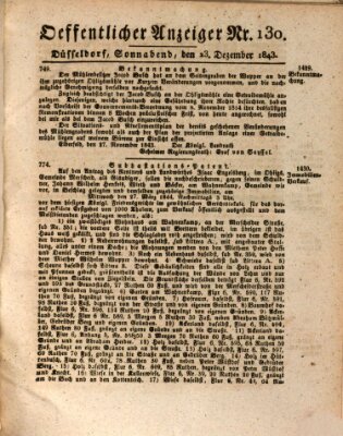 Amtsblatt für den Regierungsbezirk Düsseldorf Samstag 23. Dezember 1843