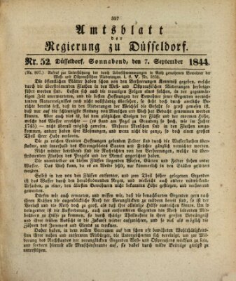 Amtsblatt für den Regierungsbezirk Düsseldorf Samstag 7. September 1844