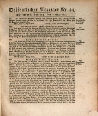 Amtsblatt für den Regierungsbezirk Düsseldorf Freitag 3. Mai 1844