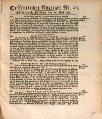 Amtsblatt für den Regierungsbezirk Düsseldorf Freitag 31. Mai 1844