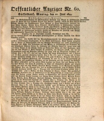 Amtsblatt für den Regierungsbezirk Düsseldorf Montag 10. Juni 1844