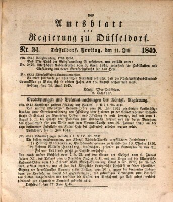 Amtsblatt für den Regierungsbezirk Düsseldorf Freitag 11. Juli 1845