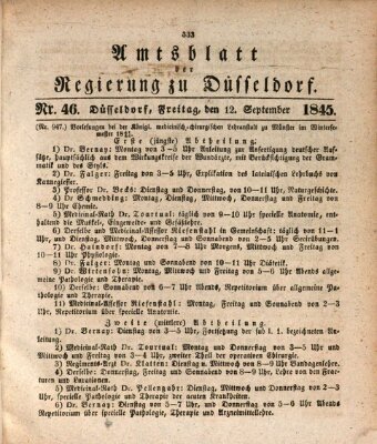 Amtsblatt für den Regierungsbezirk Düsseldorf Freitag 12. September 1845