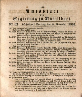 Amtsblatt für den Regierungsbezirk Düsseldorf Freitag 28. November 1845