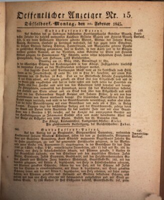 Amtsblatt für den Regierungsbezirk Düsseldorf Montag 10. Februar 1845