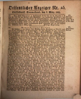 Amtsblatt für den Regierungsbezirk Düsseldorf Samstag 8. März 1845