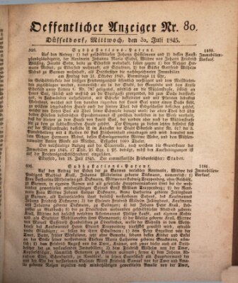 Amtsblatt für den Regierungsbezirk Düsseldorf Mittwoch 30. Juli 1845
