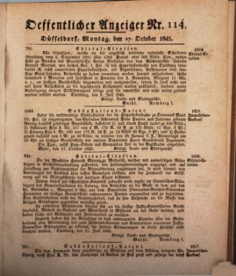 Amtsblatt für den Regierungsbezirk Düsseldorf Montag 27. Oktober 1845