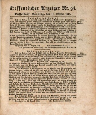 Amtsblatt für den Regierungsbezirk Düsseldorf Sonntag 11. Oktober 1846