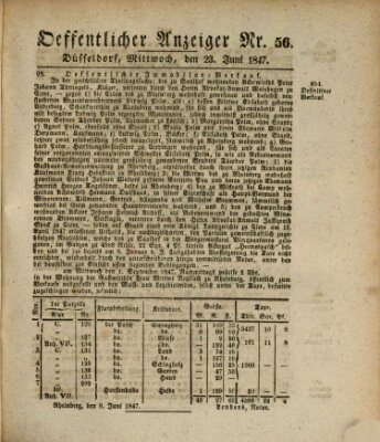 Amtsblatt für den Regierungsbezirk Düsseldorf Mittwoch 23. Juni 1847