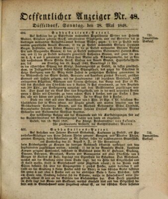 Amtsblatt für den Regierungsbezirk Düsseldorf Sonntag 28. Mai 1848