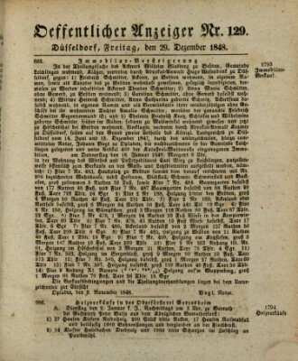 Amtsblatt für den Regierungsbezirk Düsseldorf Freitag 29. Dezember 1848