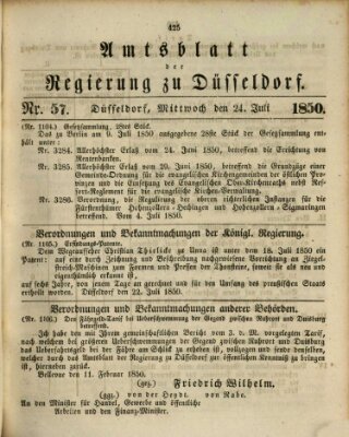 Amtsblatt für den Regierungsbezirk Düsseldorf Mittwoch 24. Juli 1850
