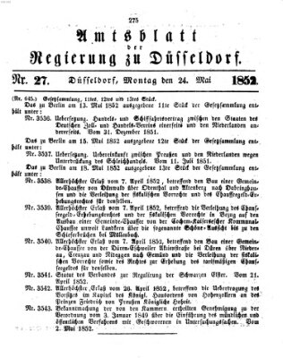 Amtsblatt für den Regierungsbezirk Düsseldorf Montag 24. Mai 1852