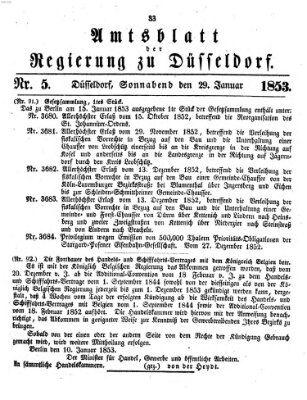 Amtsblatt für den Regierungsbezirk Düsseldorf Samstag 29. Januar 1853